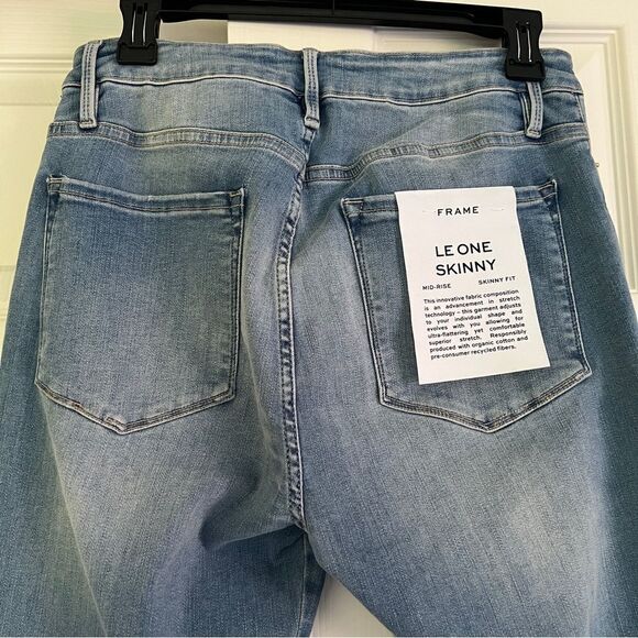Frame Le One Skinny High Waist Cotton Jeans in Caspio Frame Size 2 MSRP $218 - Picture 6 of 12